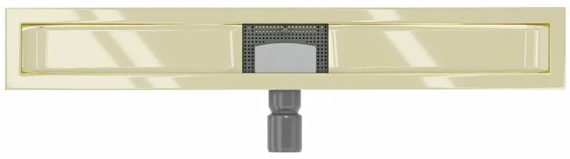 Mexen Flat nerezový sprchový žľab 80 cm - telo žľabu bez krytu, zlatá, 1515080