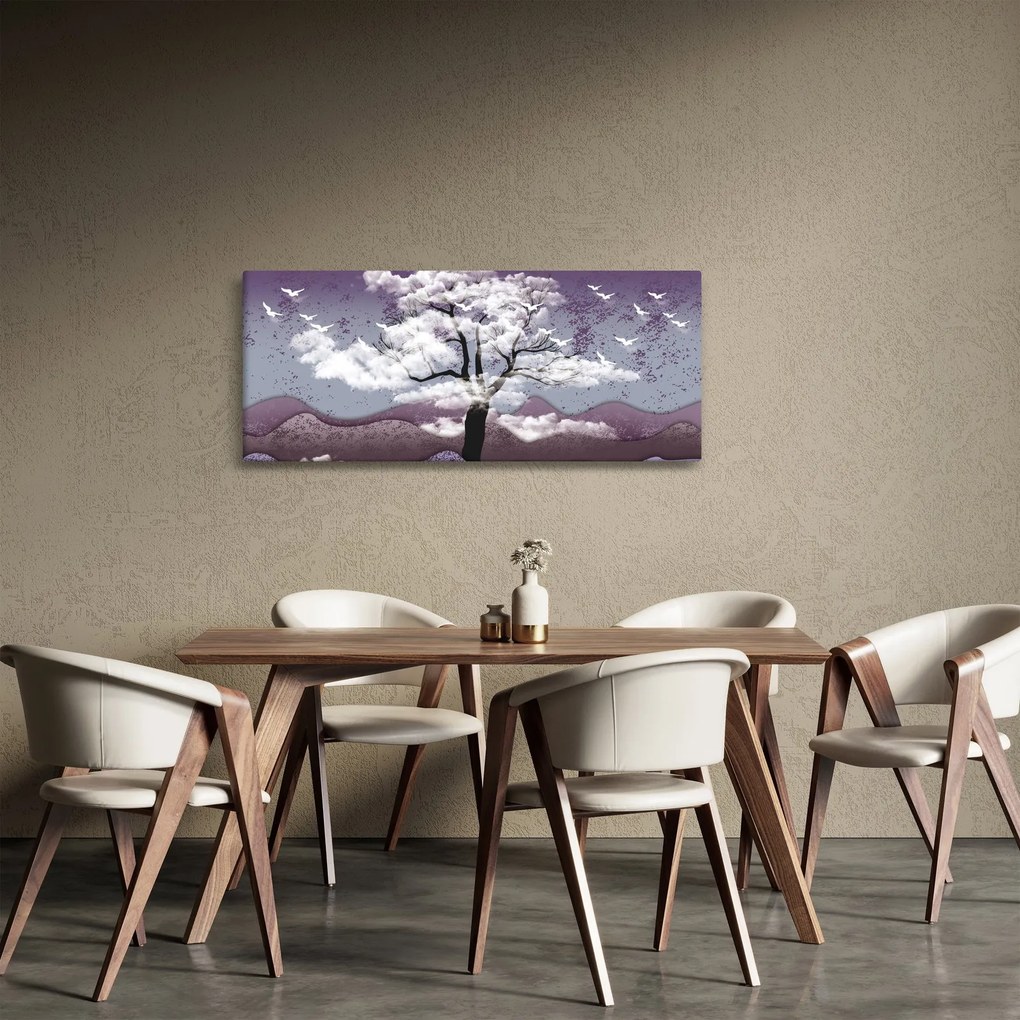 Obraz - Strom v oblakoch (120x50 cm)