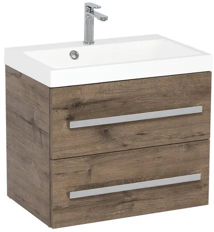 Kúpeľňová skrinka s umývadlom SAT Cube Way 60x40 cm dub wellington CUBE260ZDW, 1 ks