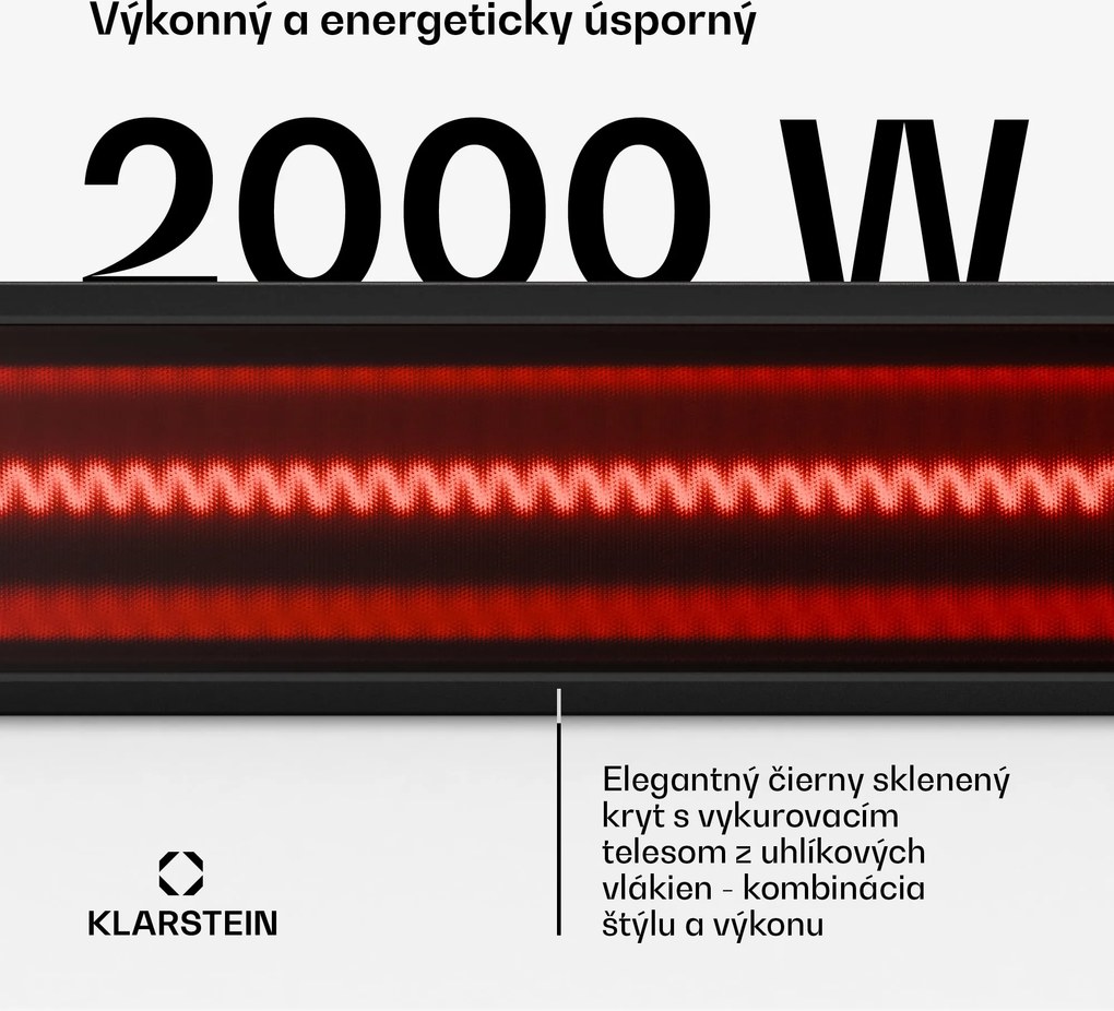 Klarstein Phantom infračervené vykurovanie na stenu | 2000 W | 15 m² | Výkonné a úzke | 84 cm x 10 cm