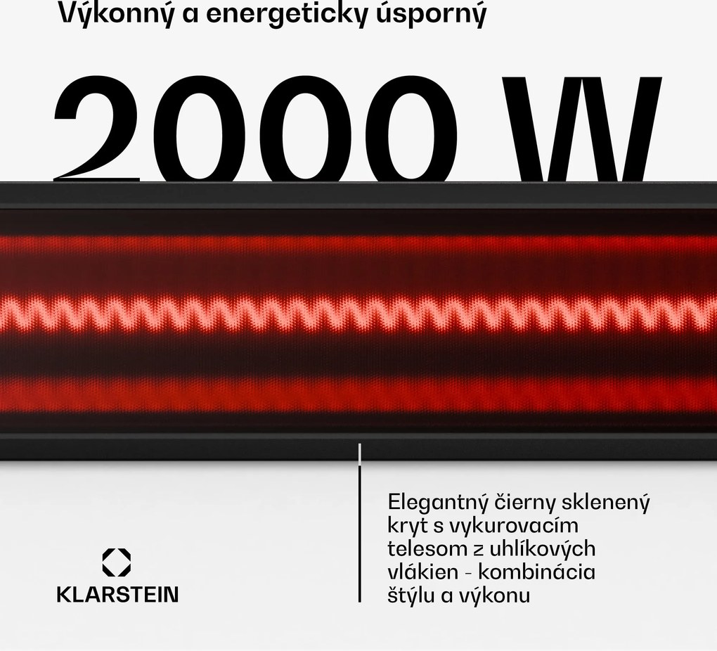 Klarstein Phantom infračervený ohrievač na stenu | 2000 W | 15 m² | Výkonný a tenký | 84 cm x 10 cm