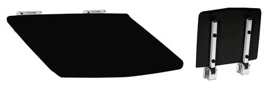 Sprchové sedadlo 35x7 cm strieborné/čierne