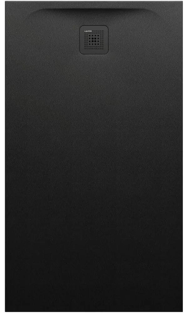 LAUFEN Pro obdĺžniková sprchová vanička z materiálu Marbond, odtok na kratšej strane, 1400 x 800 x 42 mm, čierna matná, H2129560800001