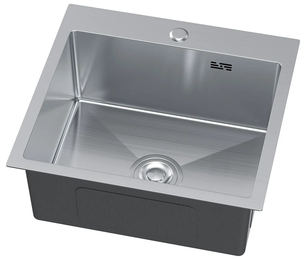 Erga HD, 1-komorový oceľový drez 480x450x210 mm, oceľová, ERG-MLS-HD4845