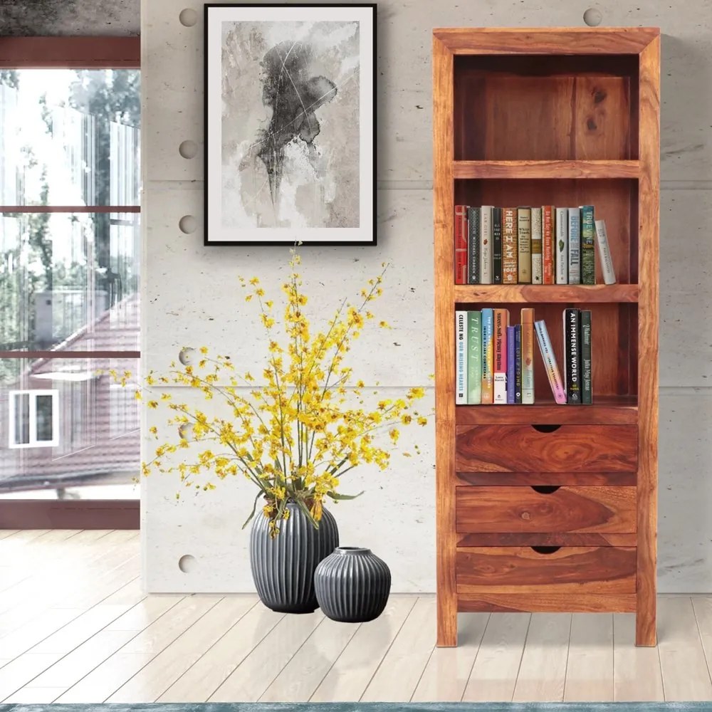 furniture-nabytek.cz - Knižnica rustikálna 65x180x45 z dreva palisander