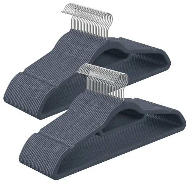 Ramienko na oblečenie so sivým velúrom, 20ks