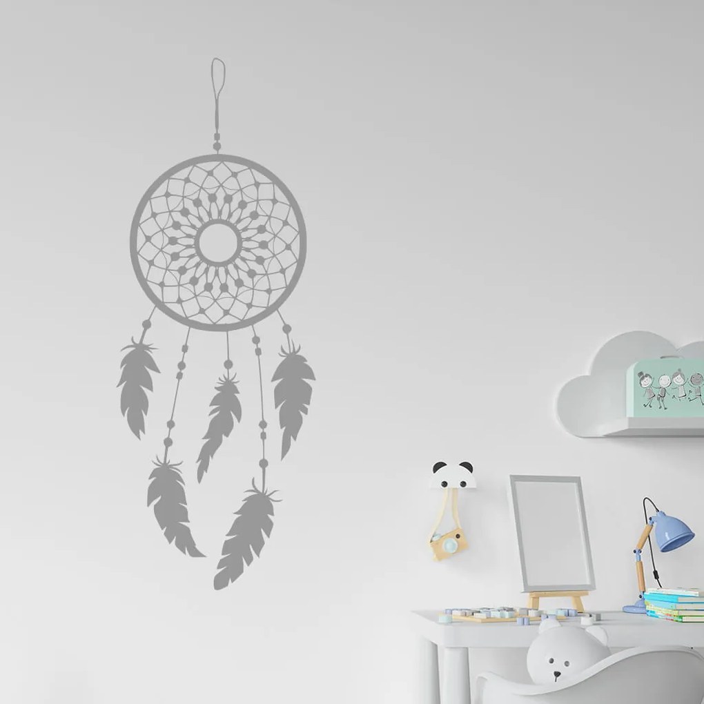 Veselá Stena Samolepka Lapač snov ornament Farba: bílá, Veľkosť: 100 x 37 cm