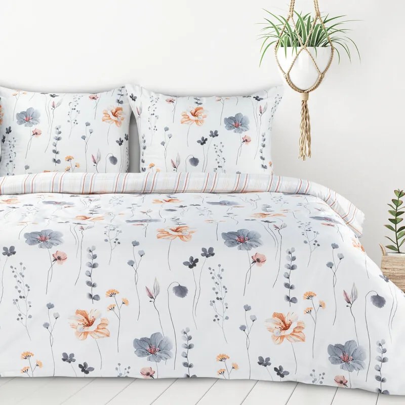 Dekorstudio Posteľná súprava so saténovou väzbou LEA 10 s motívom kvetov Rozmer posteľných obliečok: Šírka x Dĺžka: 140x200cm + 1ks 70x80 cm
