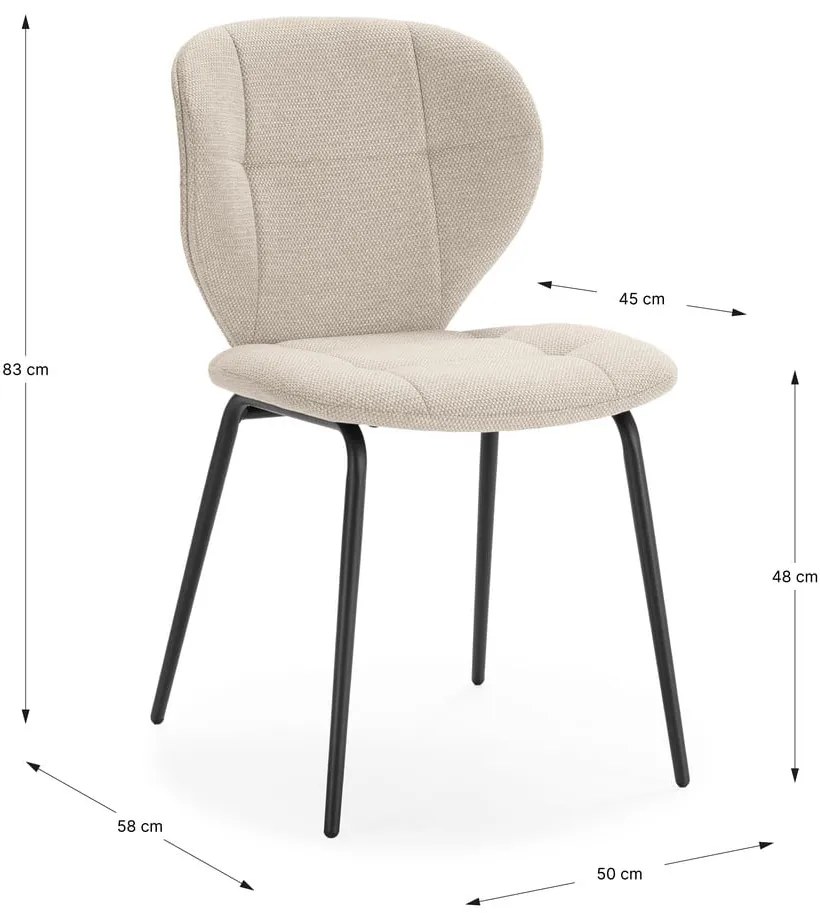 Krémové jedálenské stoličky v súprave 2 ks Maori – Marckeric