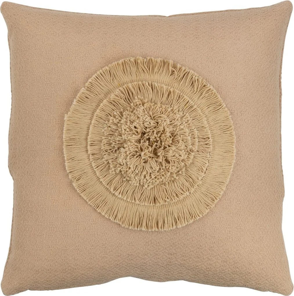 Béžový vankúš so strapcami Square Sun - 40*14*40cm