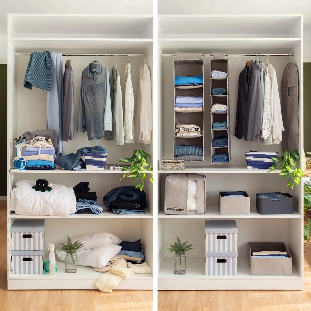 Kartónové úložné boxy v súprave 2 ks s vekom Stripes – Compactor