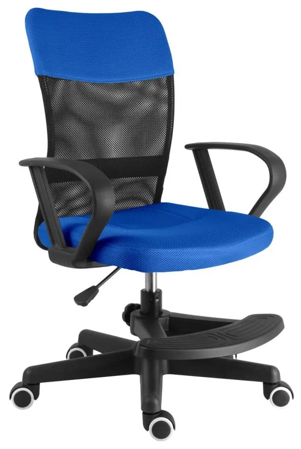 Detská stolička Neoseat MONKEY s podnožou — látka, čierna / tmavo modrá