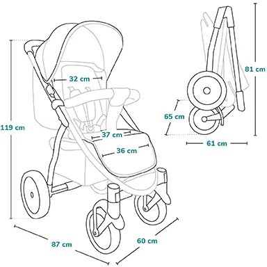 Lionelo - Športový kočík ANNET TOUR šedá