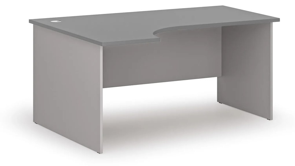 Kancelársky rohový pracovný stôl PRIMO GRAY, 1600 x 1200 mm, ľavý, sivá/grafit