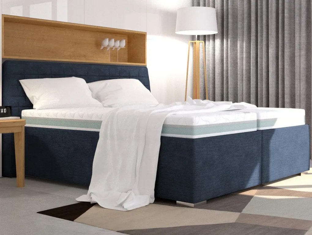 Posteľ Rita 180x200 cm, námornícka modrá látka