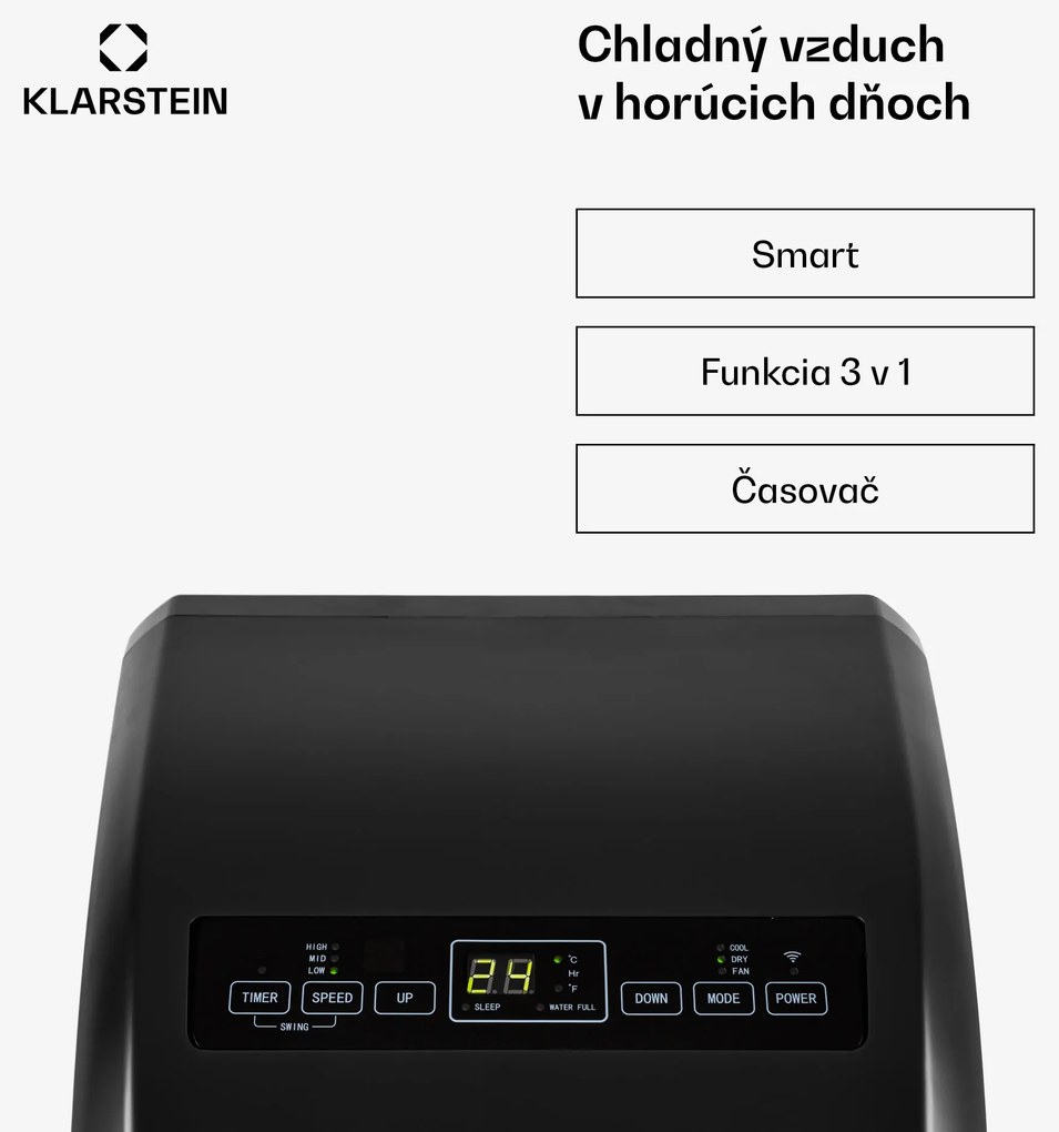 Klarstein Metrobreeze Rom Smart, mobilná klimatizácia, 10 000 BTU, 3,0 kW, A, diaľkový ovládač