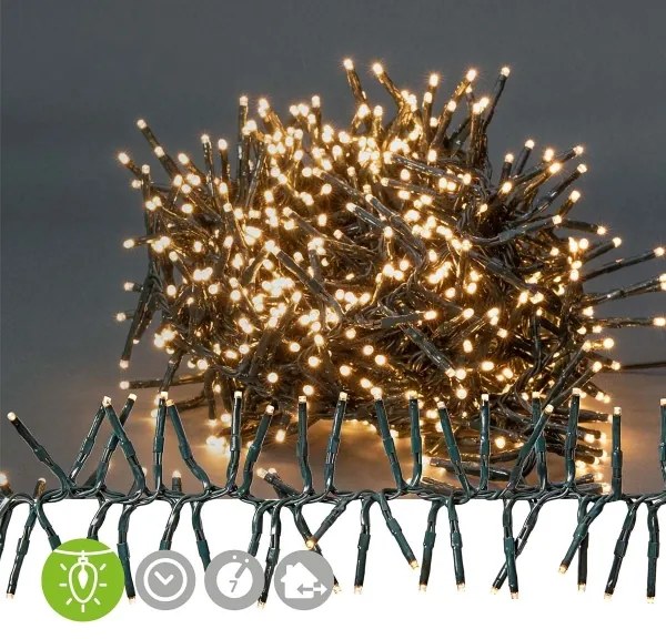 Nedis CLCS768 - LED Vianočná vonkajšia reťaz 768xLED/7 funkcií 8,6m IP44 teplá biela