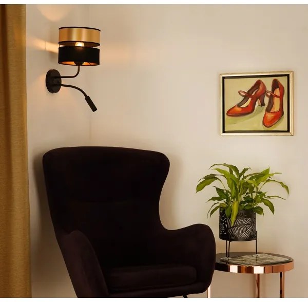 Brilagi - Nástenná lampa ROYAL 1xE27/15W/230V + 1xG9/3W čierna/zlatá