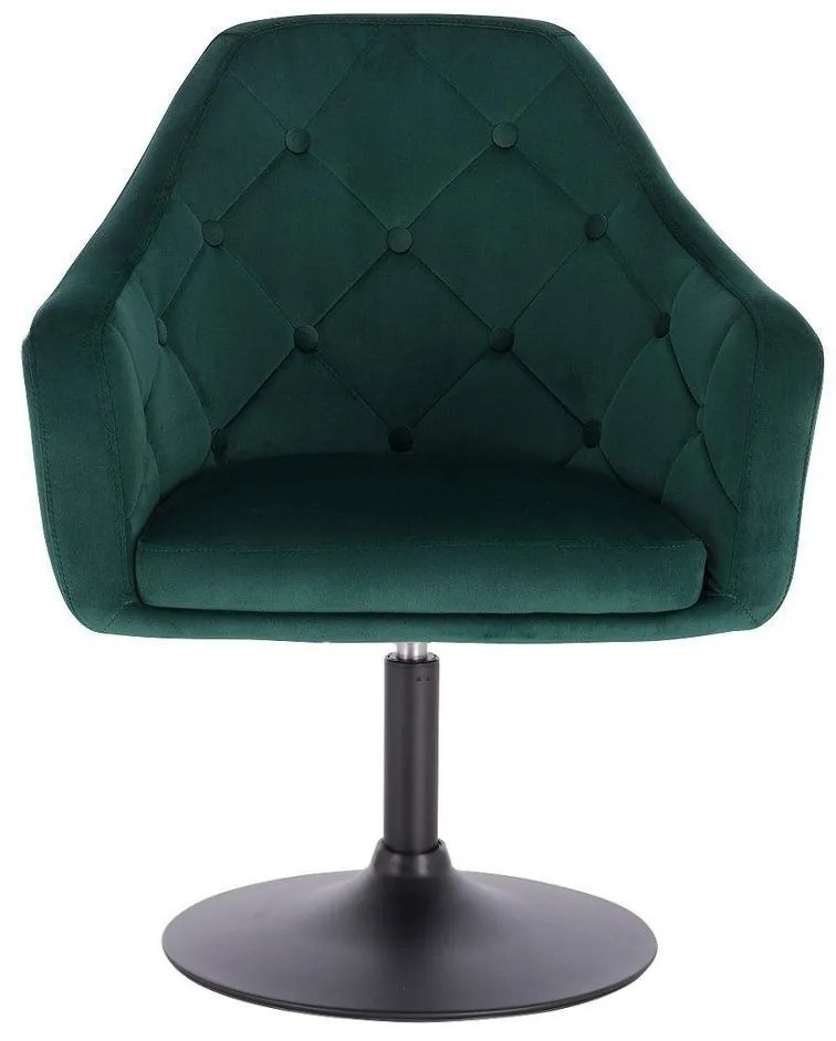 LuxuryForm DESIGN Kreslo ANDORA VELUR na čiernom tanieri - zelené