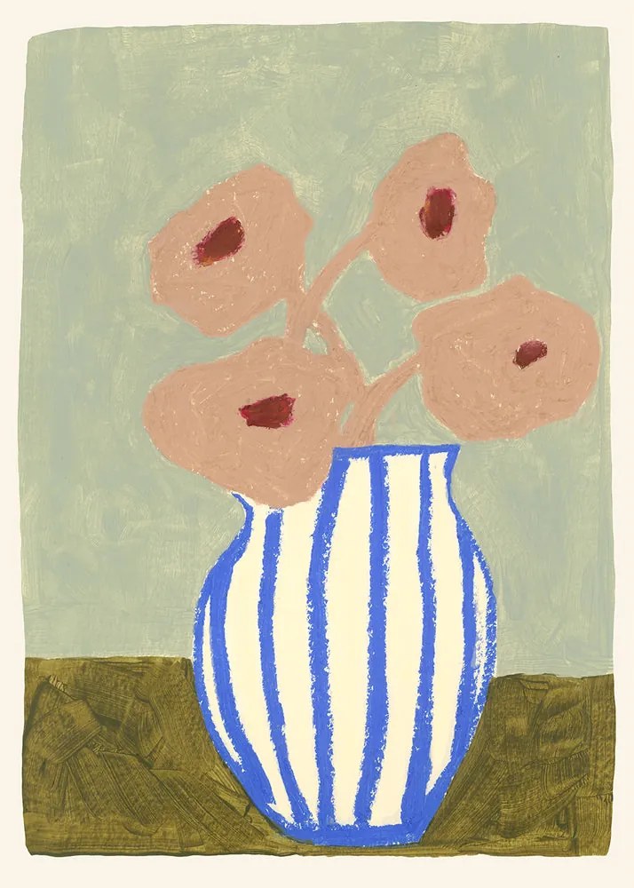 Moikka Plagát Pink Flowers by Carla Llanos 50x70 cm