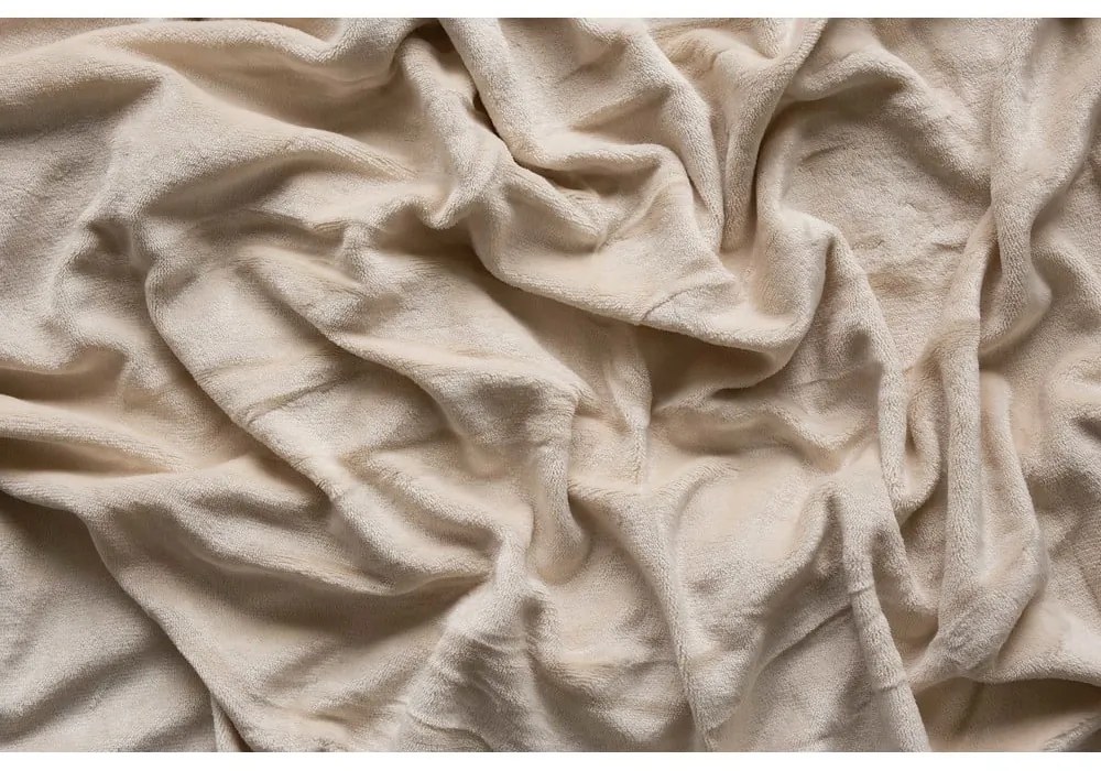 Krémovobiela napínacia plachta z mikroflanelu 180x200 cm Basic – Jerry Fabrics