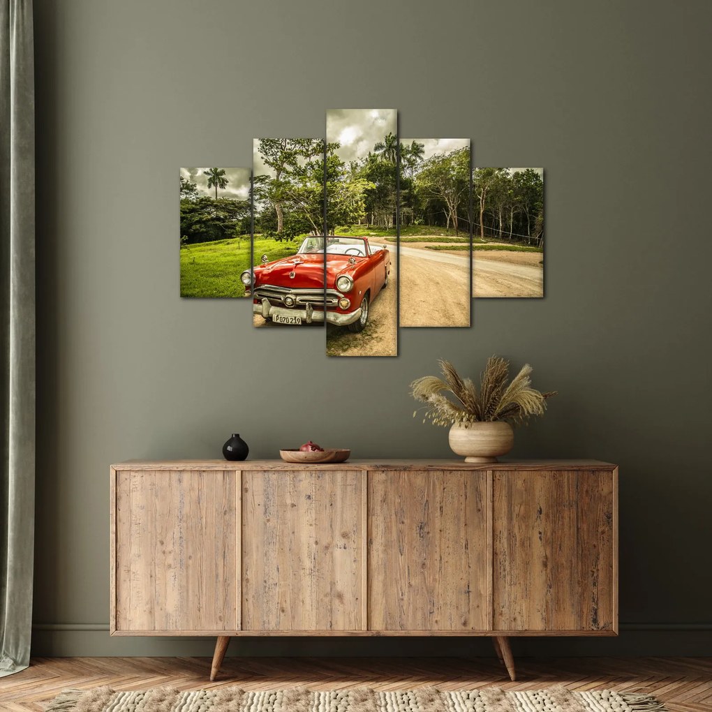 Obraz - auto veterán v prírode (150x105 cm)