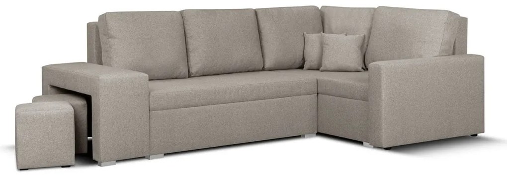 Rohová sedacia súprava s funkciou spania MODO2 s taburetkami Béžová