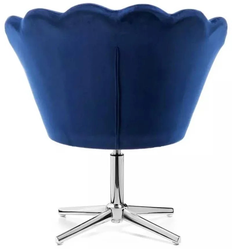 LuxuryForm DESIGN Kreslo FREY VELUR na striebornom kríži - modré
