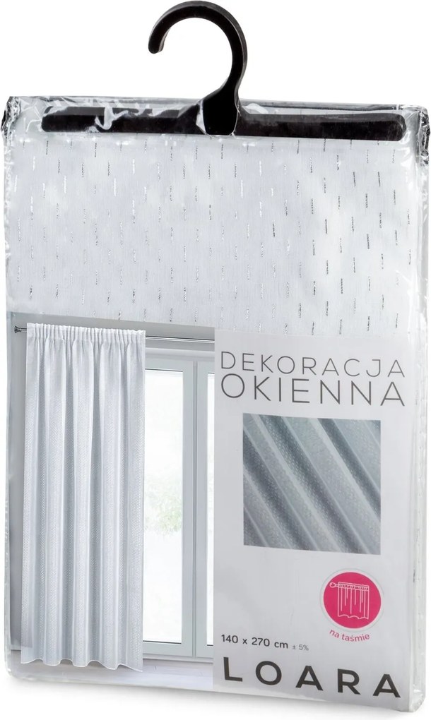 ZÁCLONA NA PÁSKE LOARA 140X270 CM BIELA