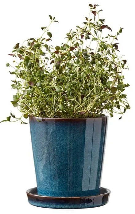 Kameninový obal na kvetináč ø 10 cm Gastro Dark Blue/Black – Bitz