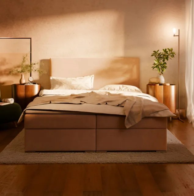 Manželská posteľ ZONZA Velvet 140×200 cm svetlosivá