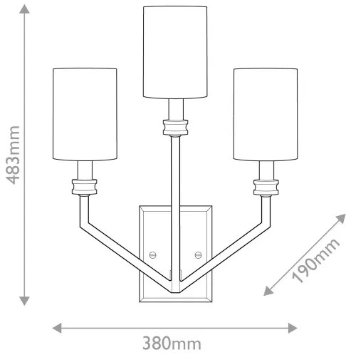 Hinkley HK-MOORE-WB3-HB - Nástenné svietidlo MOORE 3xE14/40W/230V zlaté