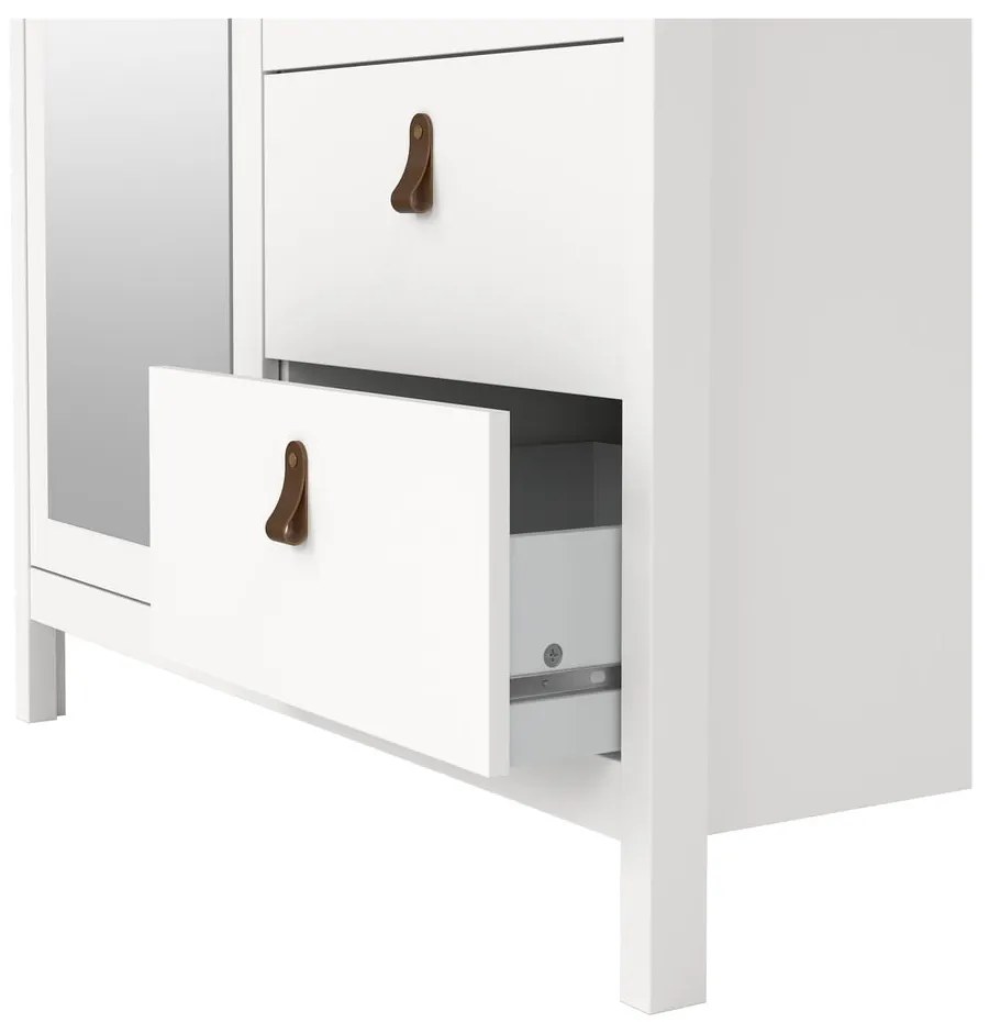 Biela šatníková skriňa so zrkadlom 102x199x58 cm Madrid – Tvilum