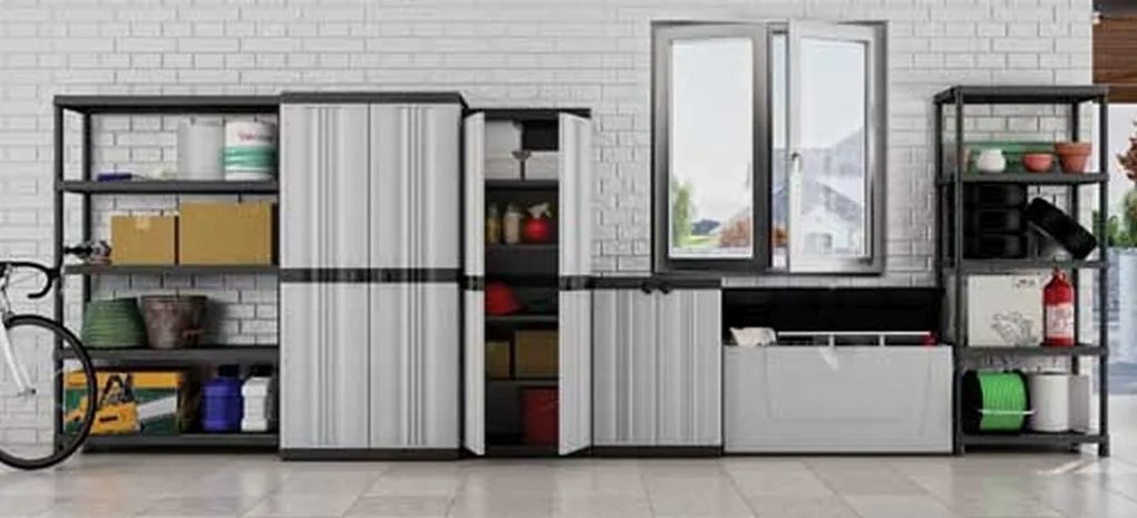 KIS PLUS 80/5 regál 80x40x187cm, 5 políc, čierny