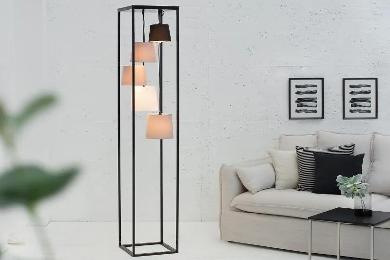 IIG -  Dizajnová stojanová lampa LEVELS 180 cm čierna, šedá