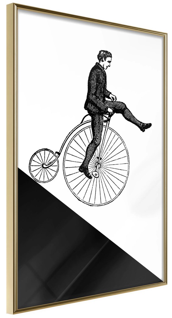 Artgeist Plagát - Cyclist [Poster] Veľkosť: 30x45, Verzia: Čierny rám s passe-partout