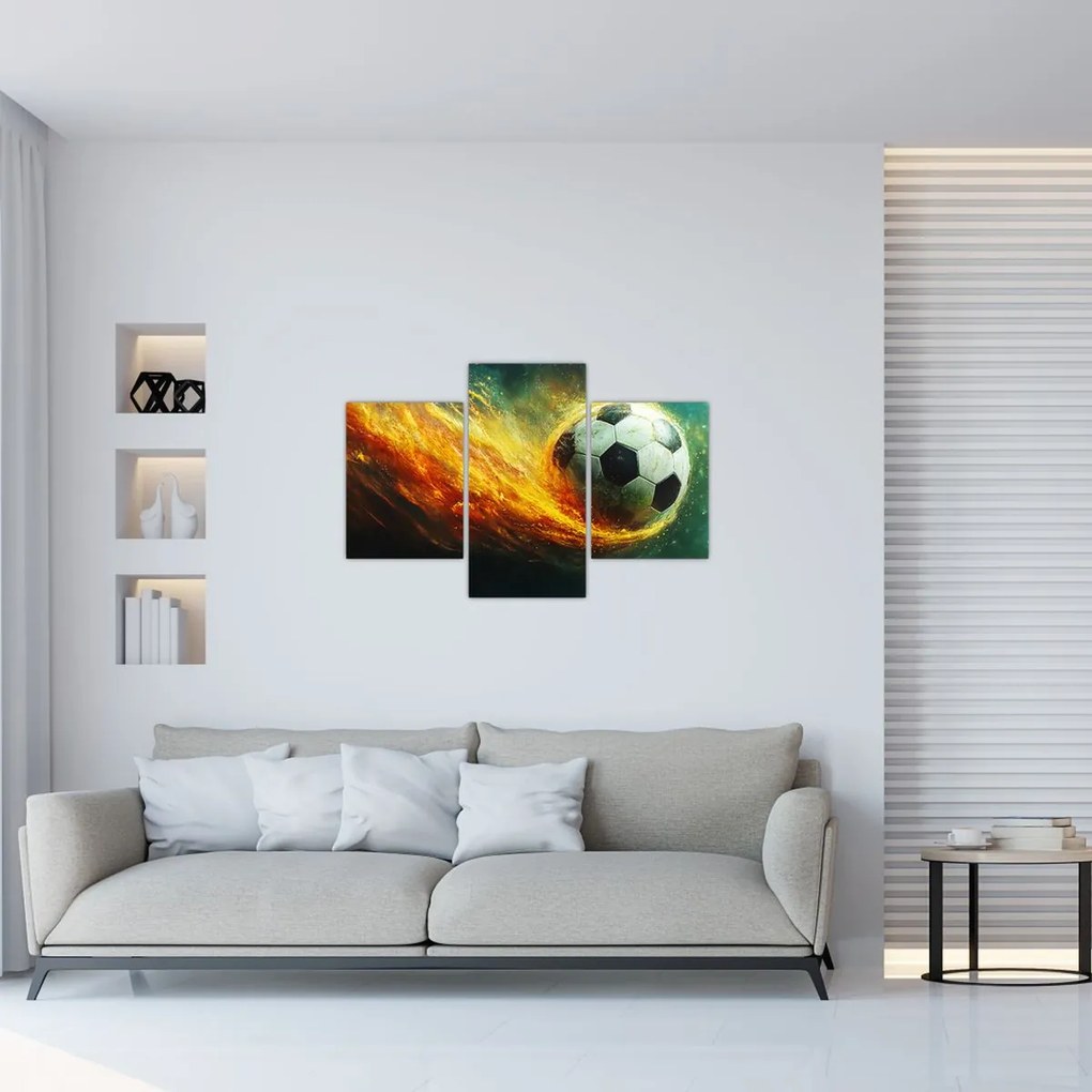 Obraz - Futbalová lopta v lete (90x60 cm)