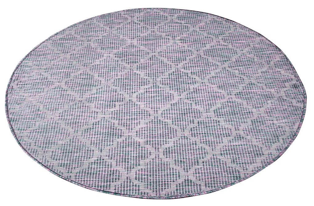 Dekorstudio Šnúrkový okrúhly koberec PALM 3069 - ružovomodrý Priemer koberca: 120cm
