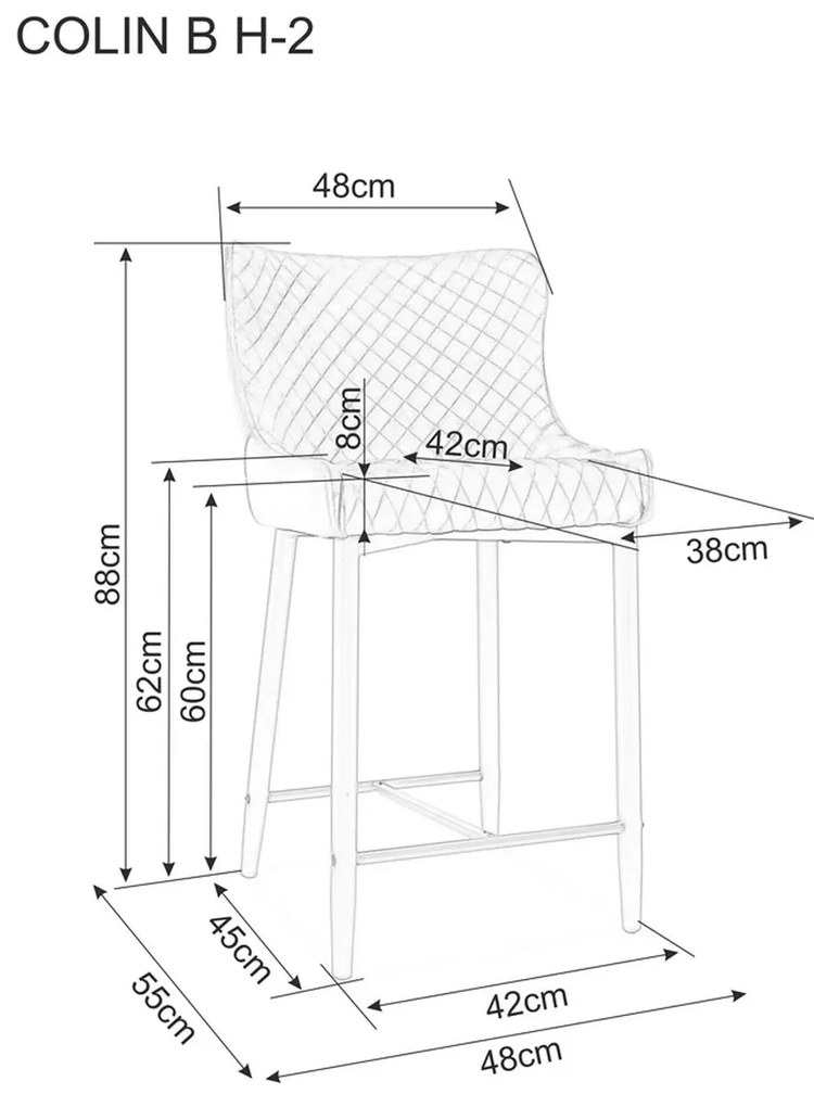 Barová židle COLIN B H-2 šedá