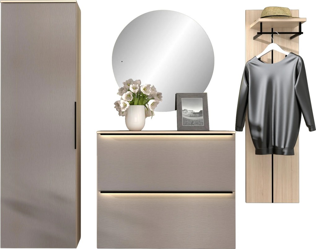 XXXLutz PREDSIEŇOVÝ NÁBYTOK, sivá, farba duba, 227/195/37 cm Voleo - Online Only drobný nábytok - 002737049007