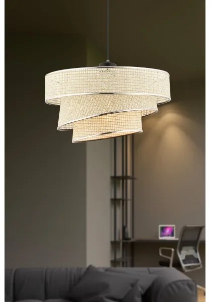 Luster na lanku COUPER 1xE27/60W/230V krémová/lesklý chróm