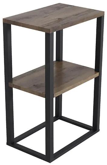 Rise nočný stolík čierna/hnedá 45x30