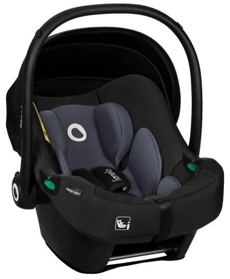 Lionelo - Otočná autosedačka so základňou ASTRID SET i-Size 40-87 cm čierno-sivá