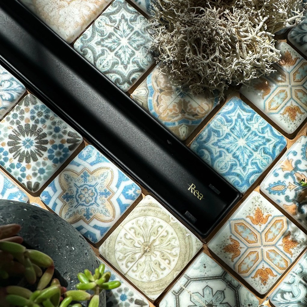 Rea Neox Slim Pro, sprchový odtokový žľab 60cm, čierna matná, REA-G2700