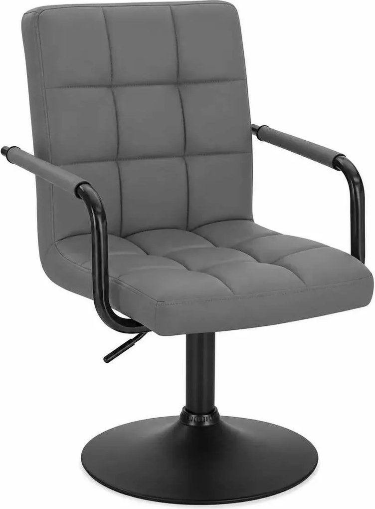 LuxuryForm DESIGN Otočná stolička VERONA BLACK na čiernom tanieri - sivá