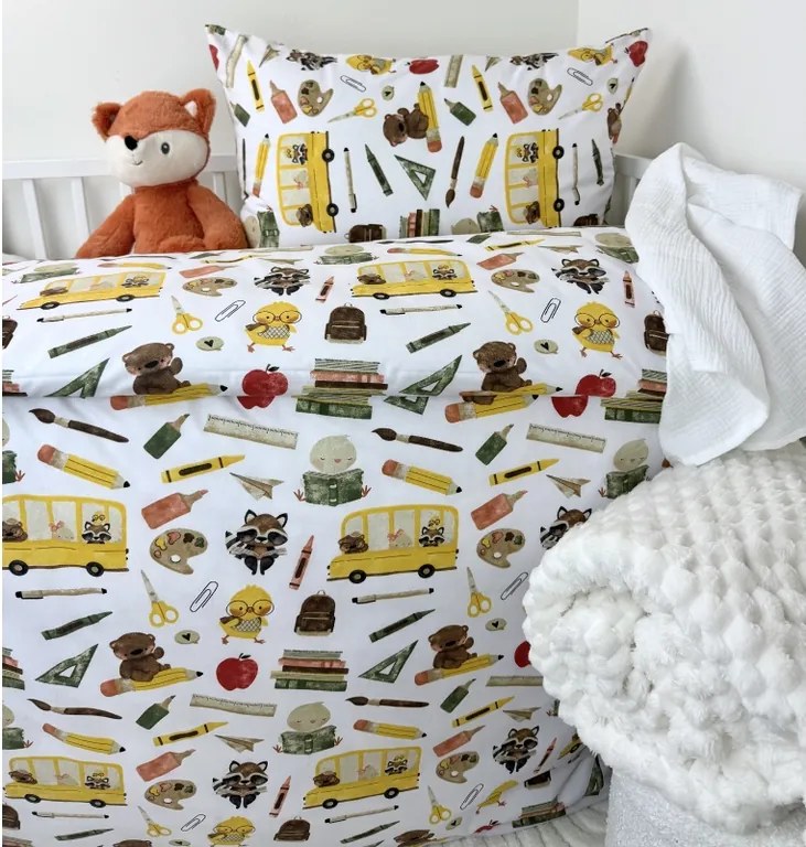 INTERMEDIC SK Detské obliečky Škôlka 90x130 / 45x65 cm – 100 % bavlna, zips