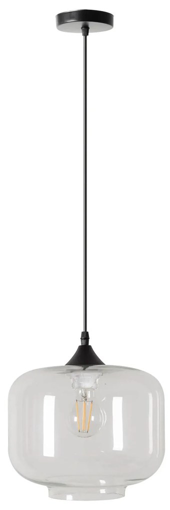 Toolight Toolight, Stropné závesné svietidlo zo skla APP312-1CP LOFT, čierna, OSW-00344