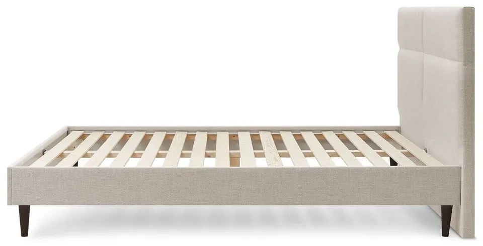 Béžová dvojlôžková posteľ Bobochic Paris Elyna Dark, 180 x 200 cm