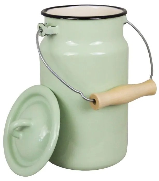 Strömshaga Smaltovaná kanva na mlieko Emils Green 2 l