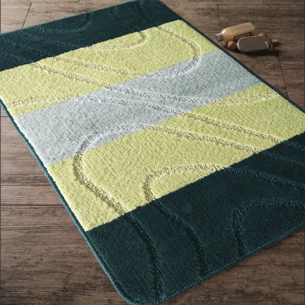 Protišmykové koberčeky zelenej farby do kúpeľne Šírka: 50 cm | Dĺžka: 80 cm